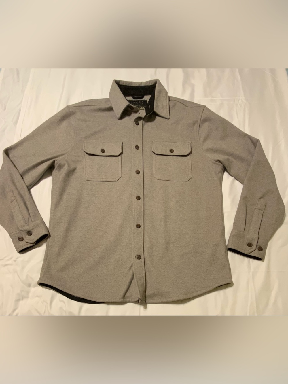JACHS Men’s Midweight Relaxed Fit Overcoat Long Sleeve Grey Size Large Workwear